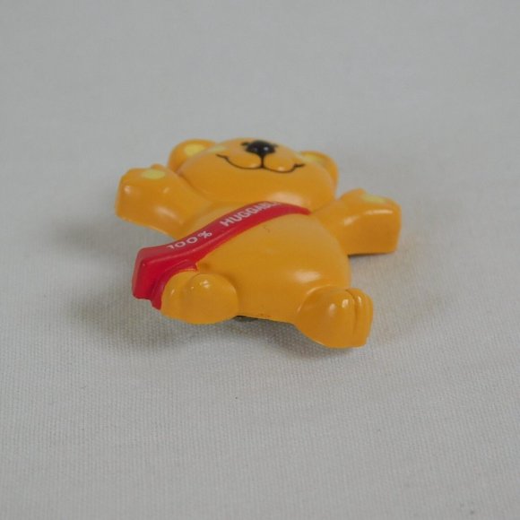 Russ Pin Bear Teddy 100% Huggable Sash Valentines Day Vintage Holiday Brooch - Picture 2 of 5